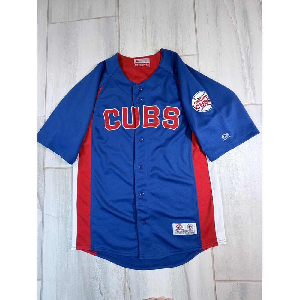 True Fan Chicago Cubs MLB Baseball Jersey Blue Red White Medium 84381